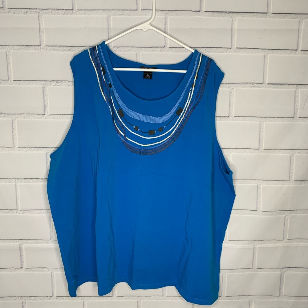 Liz&Me Platinum collection aqua tank top.4X